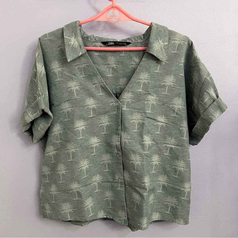 Zara Palm Print Women's Top
